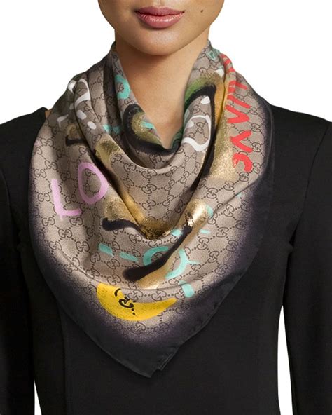 designer scarves gucci|Gucci neckerchief.